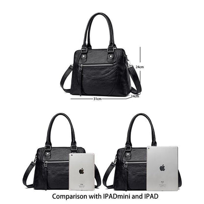 Polyester Shoulder Bag Large Capacity Retro Messenger Casual Tote Bag 31*14*24CM