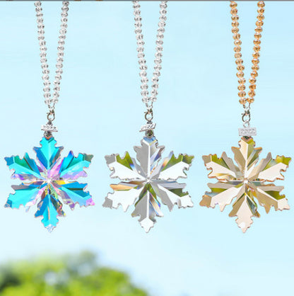 New style 8CM Snowflake Crystal Glass Hanging Xmas Decor Suncatcher Pendant-