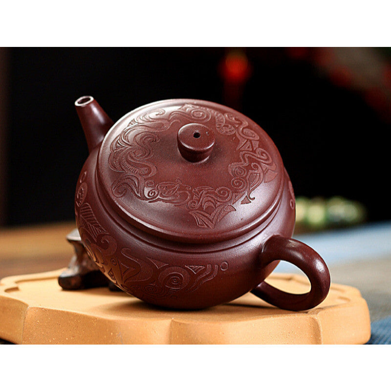 5.2" Chinese Yixing Zisha Pottery Purple Clay 210cc Handmade Kung Fu Teapot 云水禅心