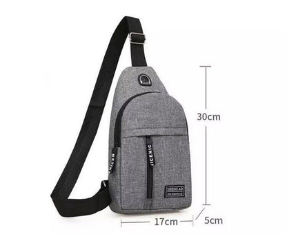 USB Charging Sport Sling Anti-Theft Shoulder Bag Crossbody Bags Chest Daypack