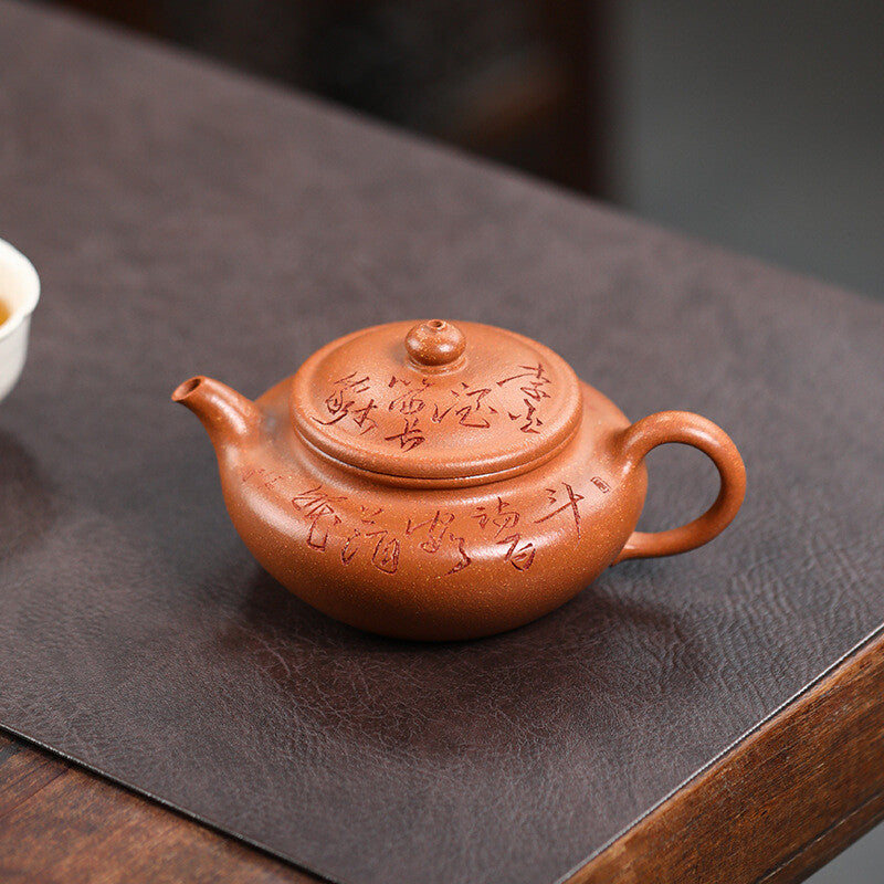 Original Ore Real Yixing Zisha Jiangpo Clay Tea Pot Chinese Handmade Carved Pot