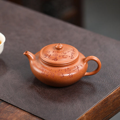 Original Ore Real Yixing Zisha Jiangpo Clay Tea Pot Chinese Handmade Carved Pot