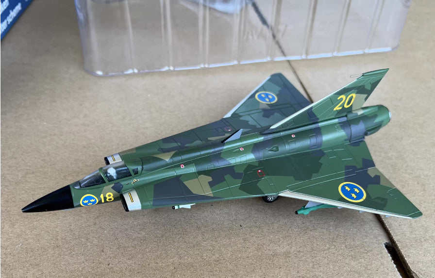 1:72 Aviation Saab J35J Draken Swedish AF Splinter Scheme Fighter Diecast Model