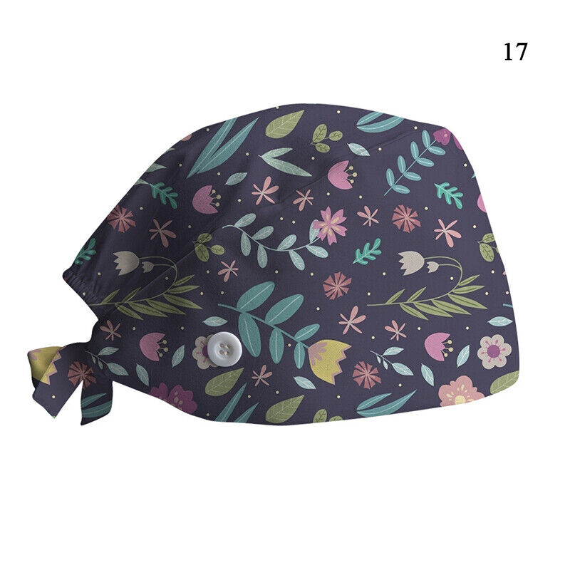 Printed Surgical Cap Adjustable Nurse Cap Baotou Cap Surgical Cap Christmas Hat