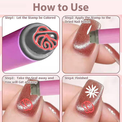 10Pcs DIY Nail Nail Art Stamp Pen Set Art Dotting Tools Set for Girls Women