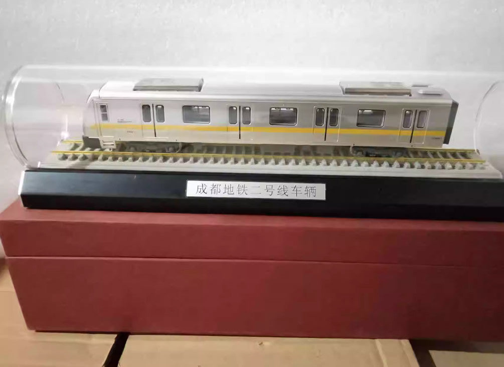 1:68 43CM Chengdu Metro Line 2 Passenger Car Trains Vehicle Diecast Model