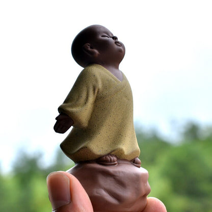 Purple Clay Teapets Handmade Monk Tea Play Chinese Tea Set Decoration