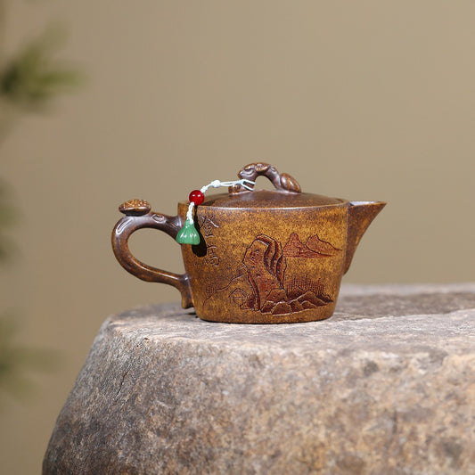 Yixing Zisha Pot 230cc Handmade Hanwa High-end Brewing Teapot By Craftsmen