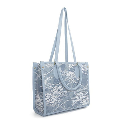 Lace Tote Bag Summer Fashion Large Shoulder Purse 30*24.5*12CM Synthetic Leather