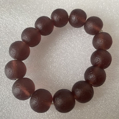 Natural Wealth Glass Agate Purple Qi Talisman Czech Meteorite Energy Bracelet