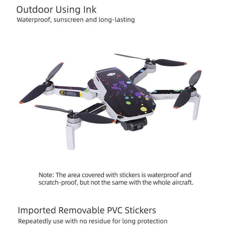 Waterproof Decals PVC Stickers Kit For DJI Mavic Mini 2 Drone Remote Controller-