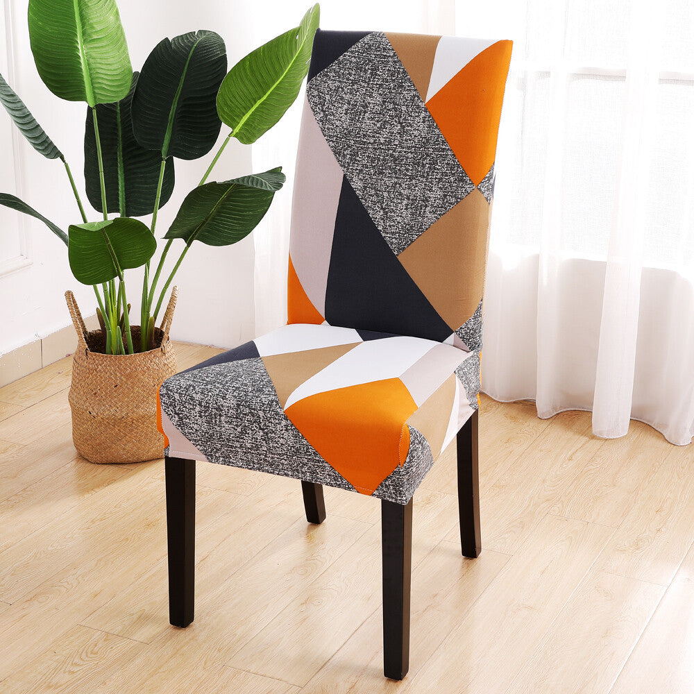 1/4/6pcs Stretch Spandex Dining Room Printed Chair Covers Slipcovers Home Decor