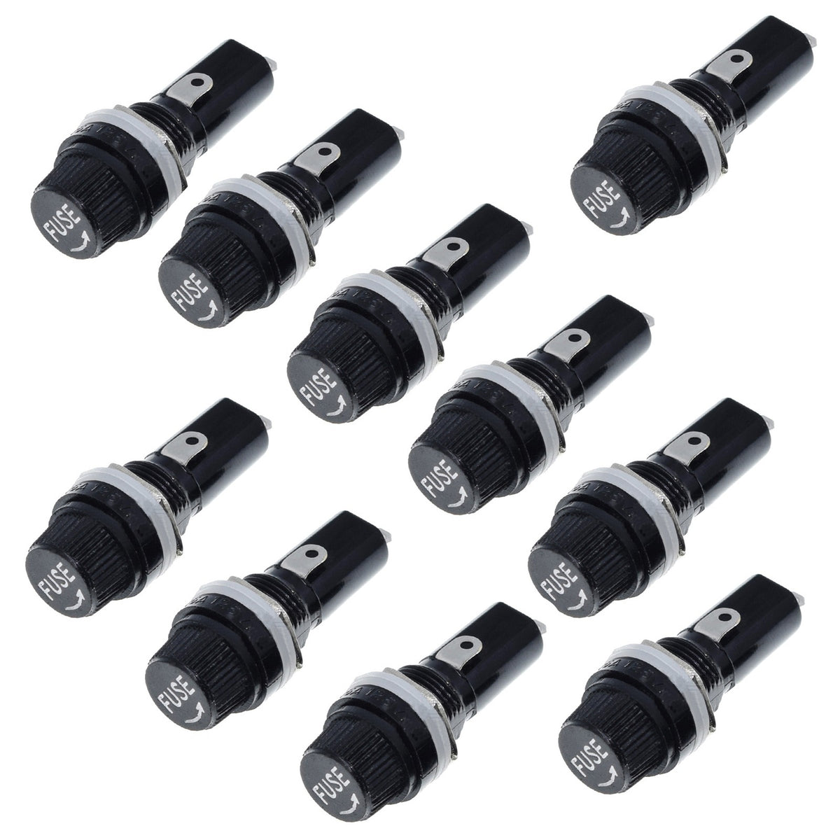 10Pc Glass Fuse Holders Insurance Tube Socket Holder For Car Auto Mobike Vehicle