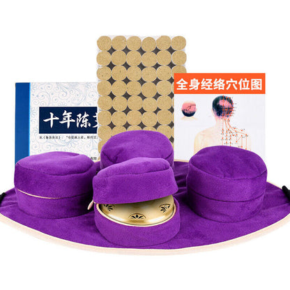 Moxibustion Box Portable Moxa Pot Smokeless Mugwort Pot Pure Copper Moxa Box艾灸艾条