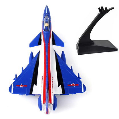1/100 J-10 Pull Back Aviation Aircraft Plane Military Fighter Model Sound&Light
