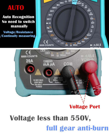 ZT-M0 True-RMS Digital Multimeter Auto / Manual, Analog Bar Graph AC/DC Voltage