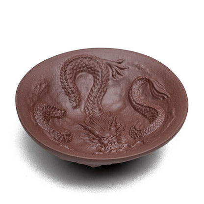 Handmade Tea Cup Dragon Carved Relief Master Cup Yixing Zisha Purple Clay 60Ml