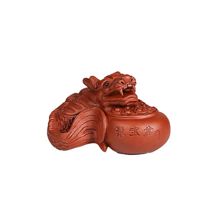 Yixing PurpleTea Pet Luck Cornucopia Fish Figurine Ornaments Handmade Sculpture