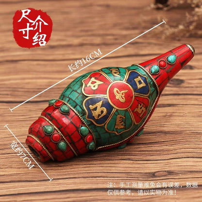 15cm Buddhism Nepal Dharma-sankha Tibetan Artifact Blow Musical Instrument