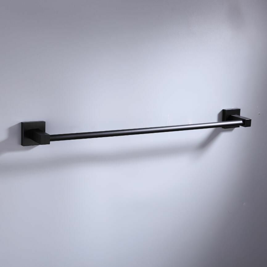 Towel Bars Bathroom Hanger 55CM Matte Black Double Space Aluminum Accessories