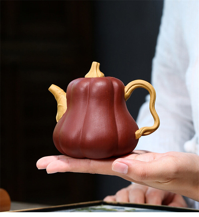 Full Handmade Tea Pot Pumpkin Design Original Ore Real Yixing Zisha Clay Pot