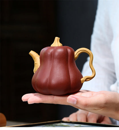Full Handmade Tea Pot Pumpkin Design Original Ore Real Yixing Zisha Clay Pot