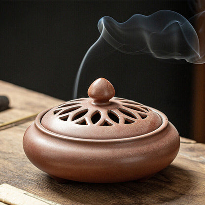 Chinese Incense Burner Ceramic Incense Bowl Indoor Buddhist Home Decor Tearoom