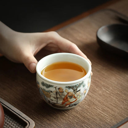 1Pc Chinese Ceramic Tea Cup Handmade Porcelain Teacup Tea Bowl Cup Teaware 120ml