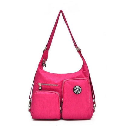 Fashion Casual Waterproof Nylon Backpack Zipper Soft Handle School Bag 30*10*3CM