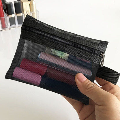 Mesh Cosmetic Bag Travel Storage Makeup Bag Organizer Pouch Portable Beauty Case