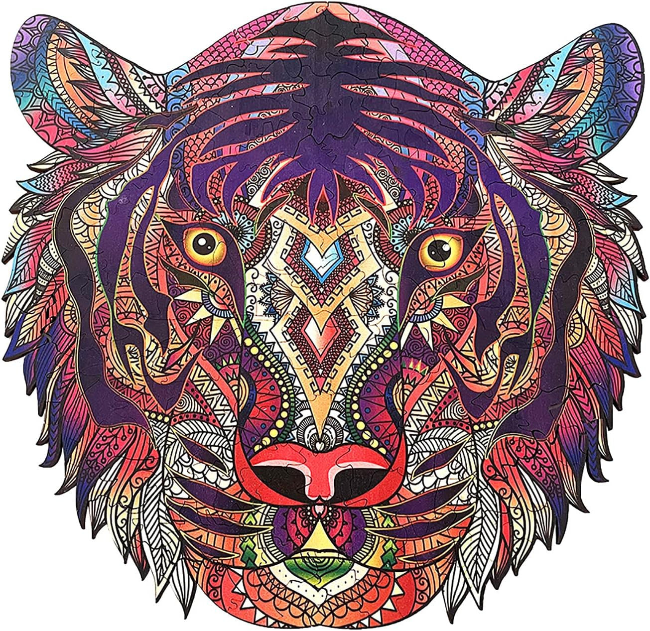Wooden Jigsaw Tiger Puzzle for Adults Unique Shape Home Office Decoration Gift