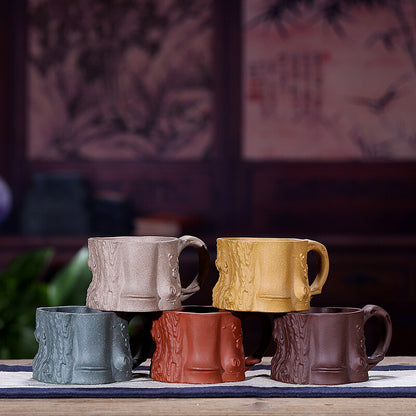 one cup 80ml true yixing zisha purple clay marked tea cup with handle handmade
