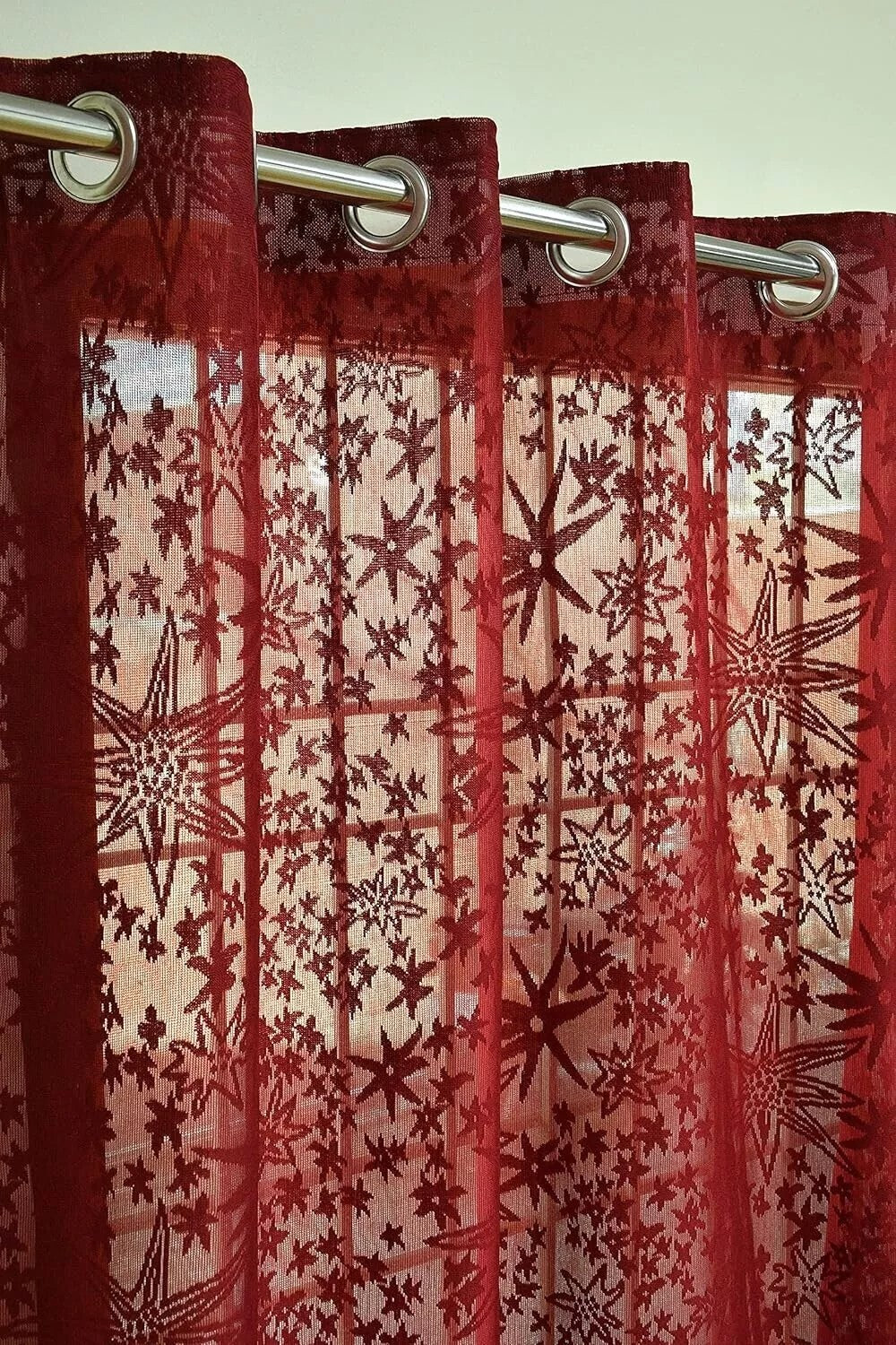 New 2 Piece Window Curtain Set - 5 feet Maroon