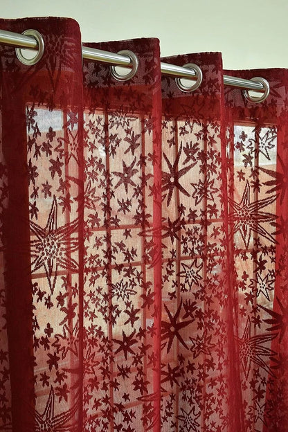 New 2 Piece Window Curtain Set - 5 feet Maroon