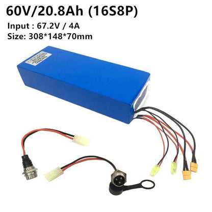 Electric Scooter Lithium Battery Pack 2 - Charging Ports Fast Charging 67.2V/60V