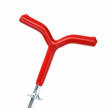 Outdoor Camping Tent Stakes Ice Fishing Screw Rod Ground Anchor Pole Red Silver