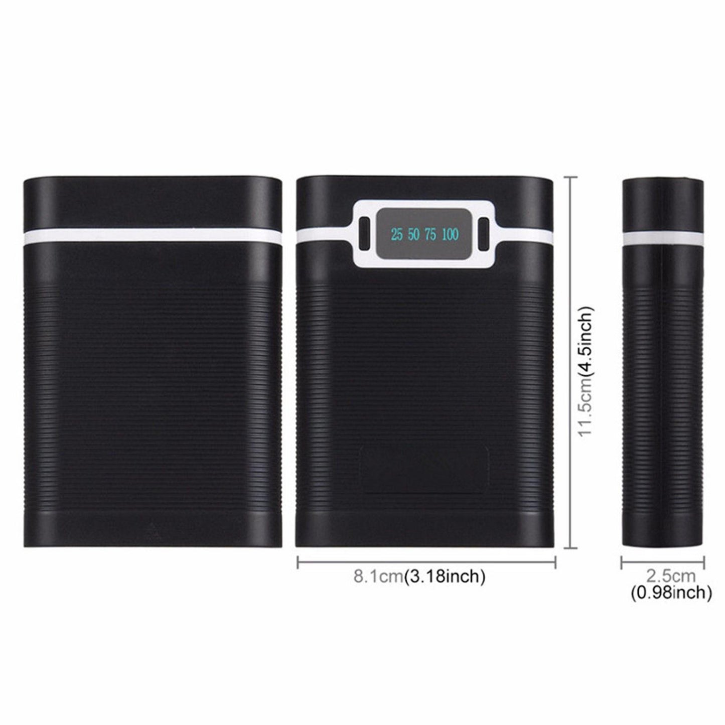 Dual USB Ports 5V/2.5A 2000-12000mAh Power Bank DIY Case For 4*18650 Battery ss