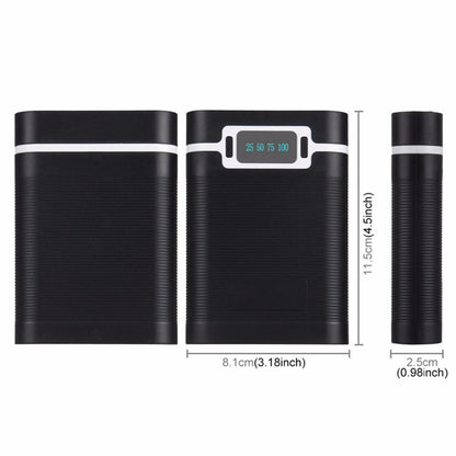 Dual USB Ports 5V/2.5A 2000-12000mAh Power Bank DIY Case For 4*18650 Battery ss