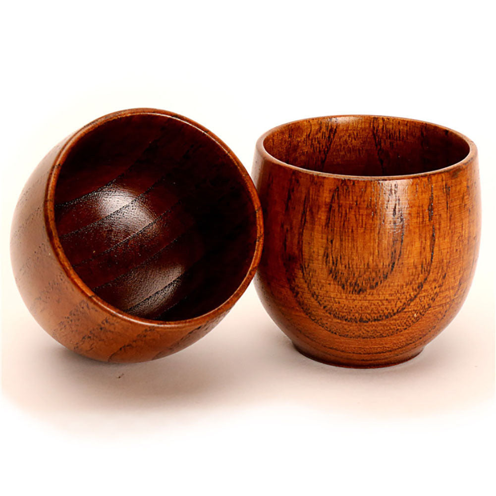 Wooden Coffee Tea Beer Juice Handmade Milk Water Mug Primitive Natural Cup Wood