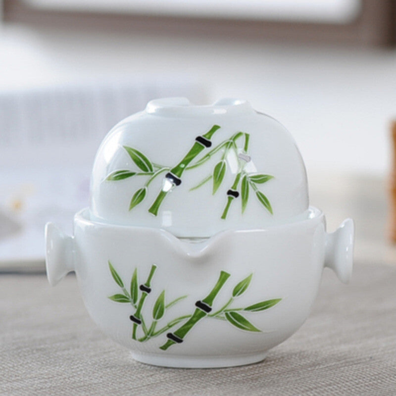 Ceramics Tea Set Include 1 Pot 1 Cup Porcelain Gaiwan Teapot Kung Fu Travel