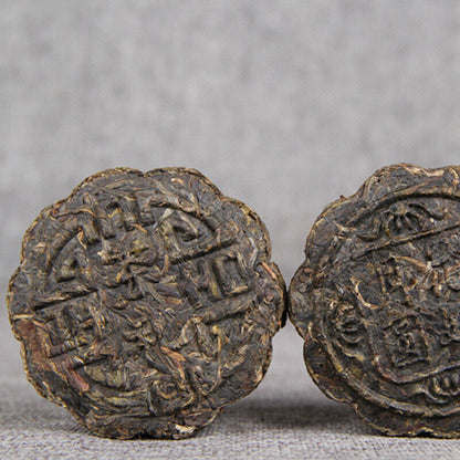 100g Yunnan Puerh Tea Moon Cake Flower Good Moon Round Green Food Pu'er Raw Tea