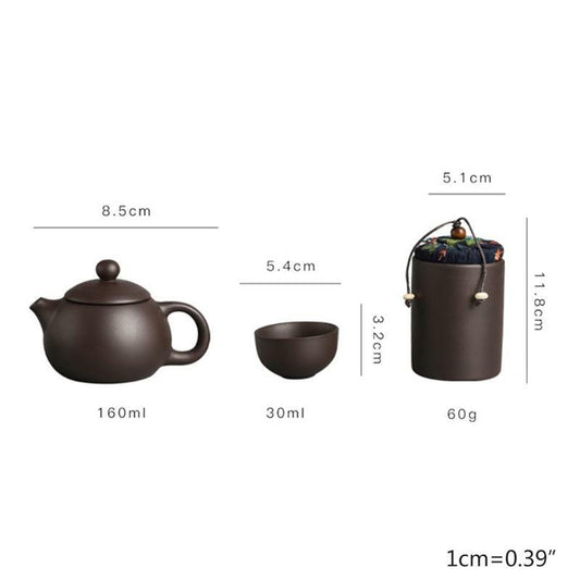 1 Teapot with 4 Tea Cups Tea Mat Tea Bucket Natural Ceramics Kung Fu Tea Set