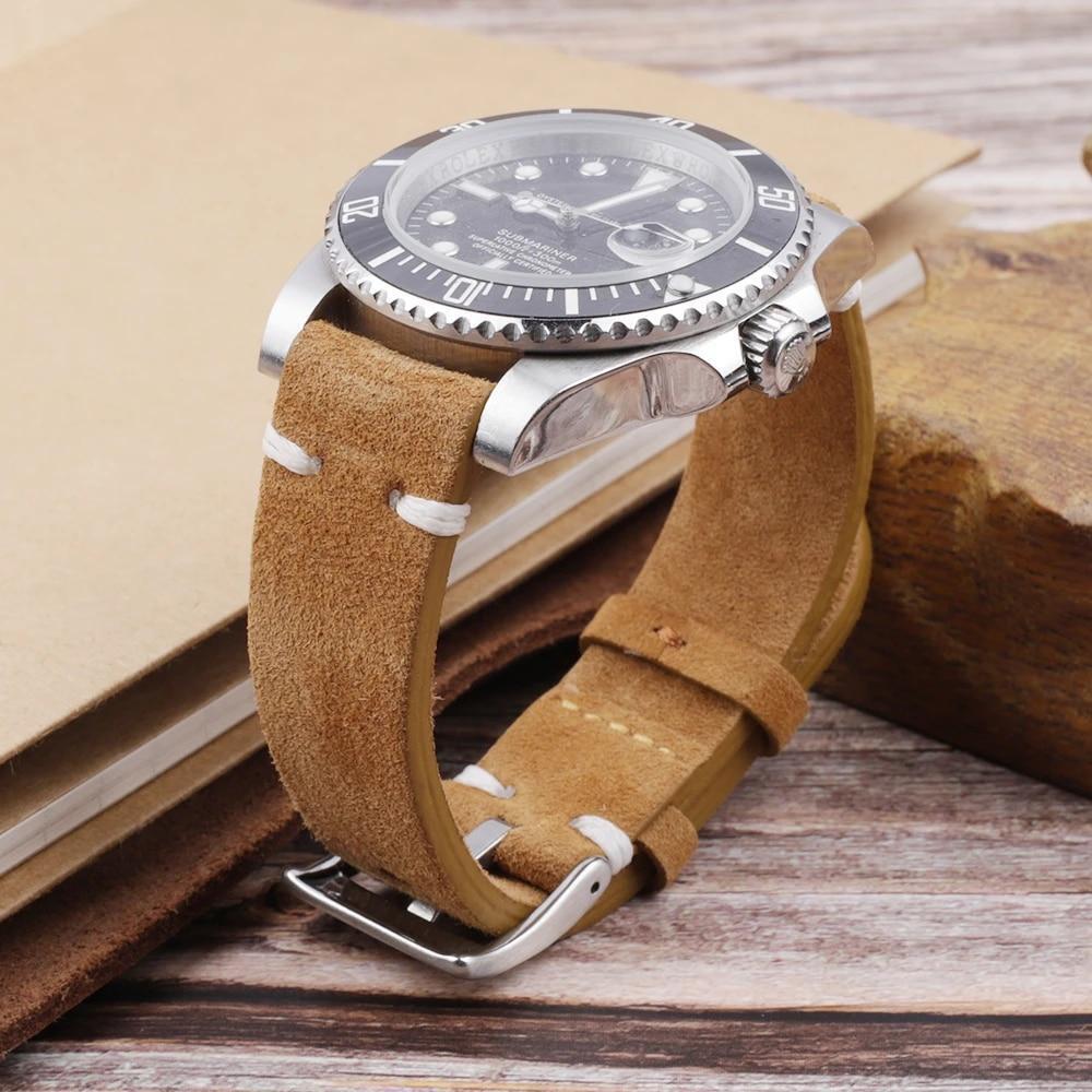 Suede Leather Watch Strap 18mm 20mm 22mm Premium Replacement Band for Watches