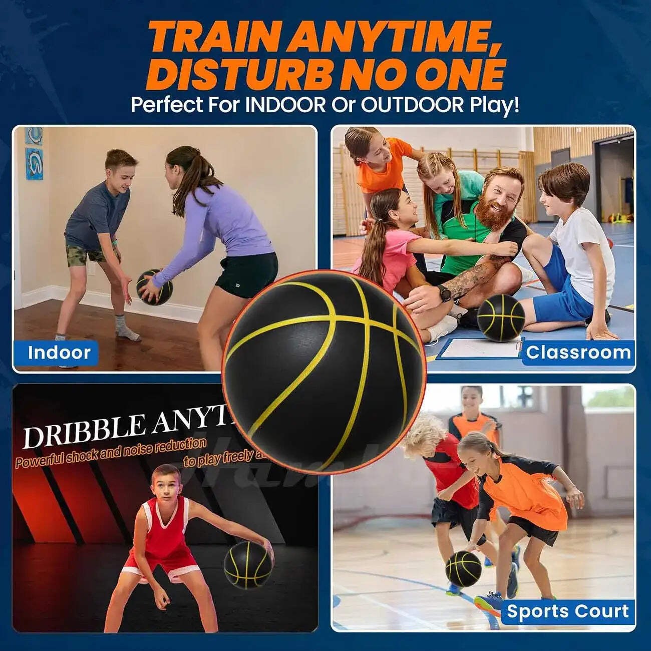 Silent Basketball Indoor Size 7 | Quiet Dribble Foam Ball