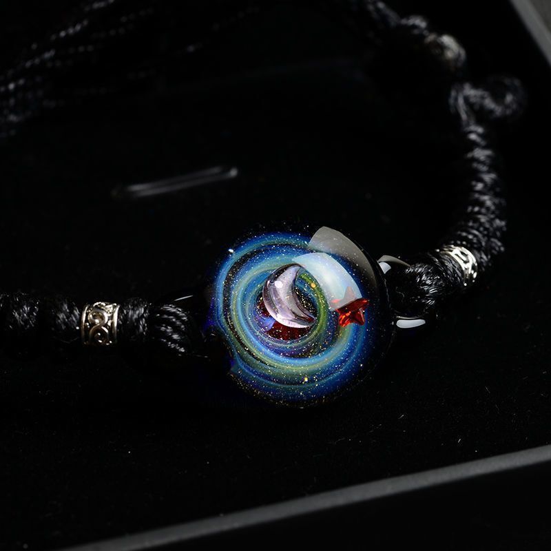 Men Women Beaded Bracelets Nebula Cosmic Handmade Galaxy Couple Jewelry Presents