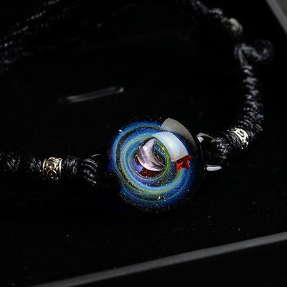 Men Women Beaded Bracelets Nebula Cosmic Handmade Galaxy Couple Jewelry Presents