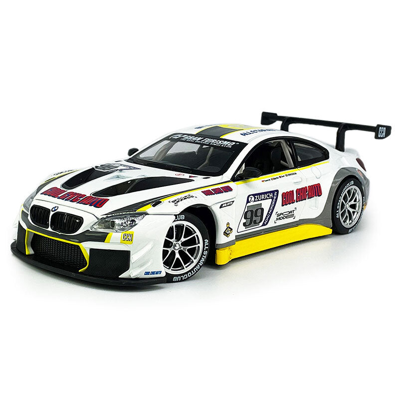 1/24 BMW M6 GT3 Model Car Diecast Toy Vehicle Boys Toys Kids Gifts Doors Open