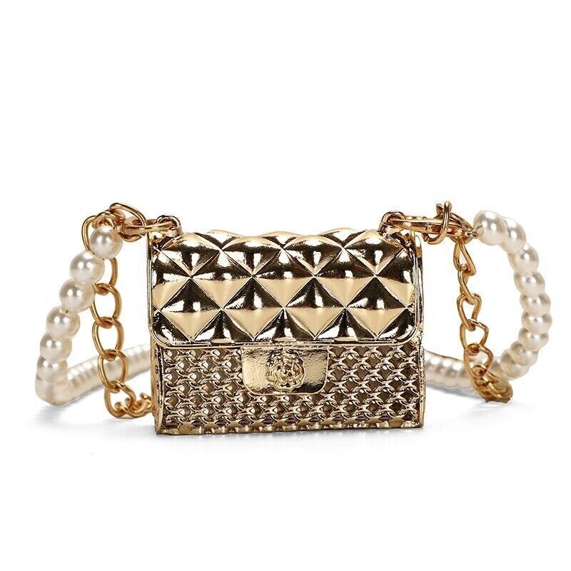 Women fashion Purse Pearl Straps Crossbody bag Mini Fashion Chain Shoulder Purse