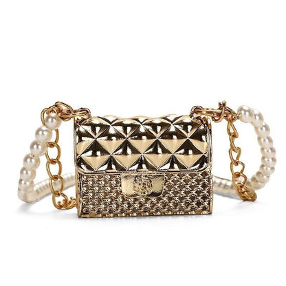 Women fashion Purse Pearl Straps Crossbody bag Mini Fashion Chain Shoulder Purse