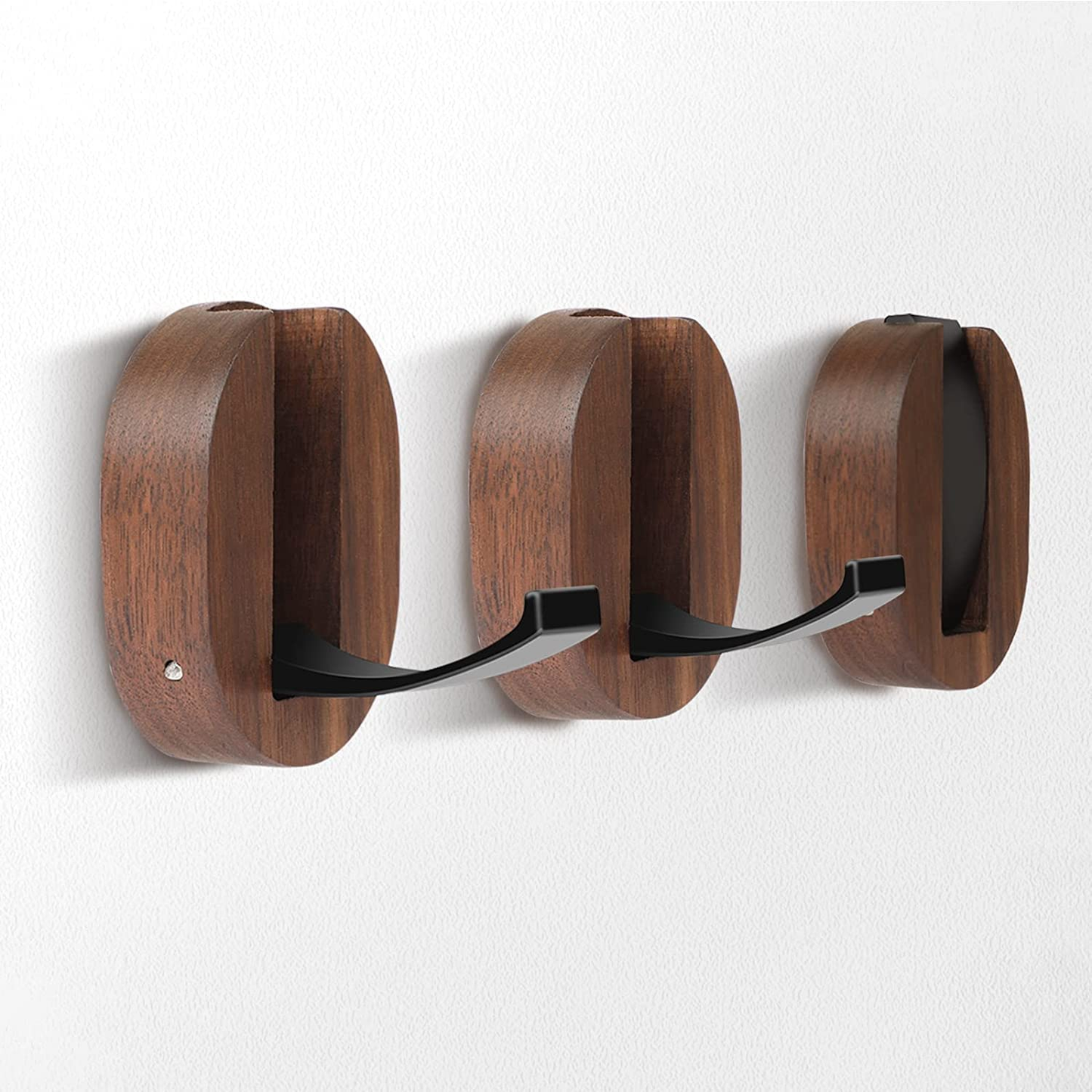 Rustic Wooden Folding Coat Hooks Hanging Aluminum Alloy Hat Bag Backpack Purse